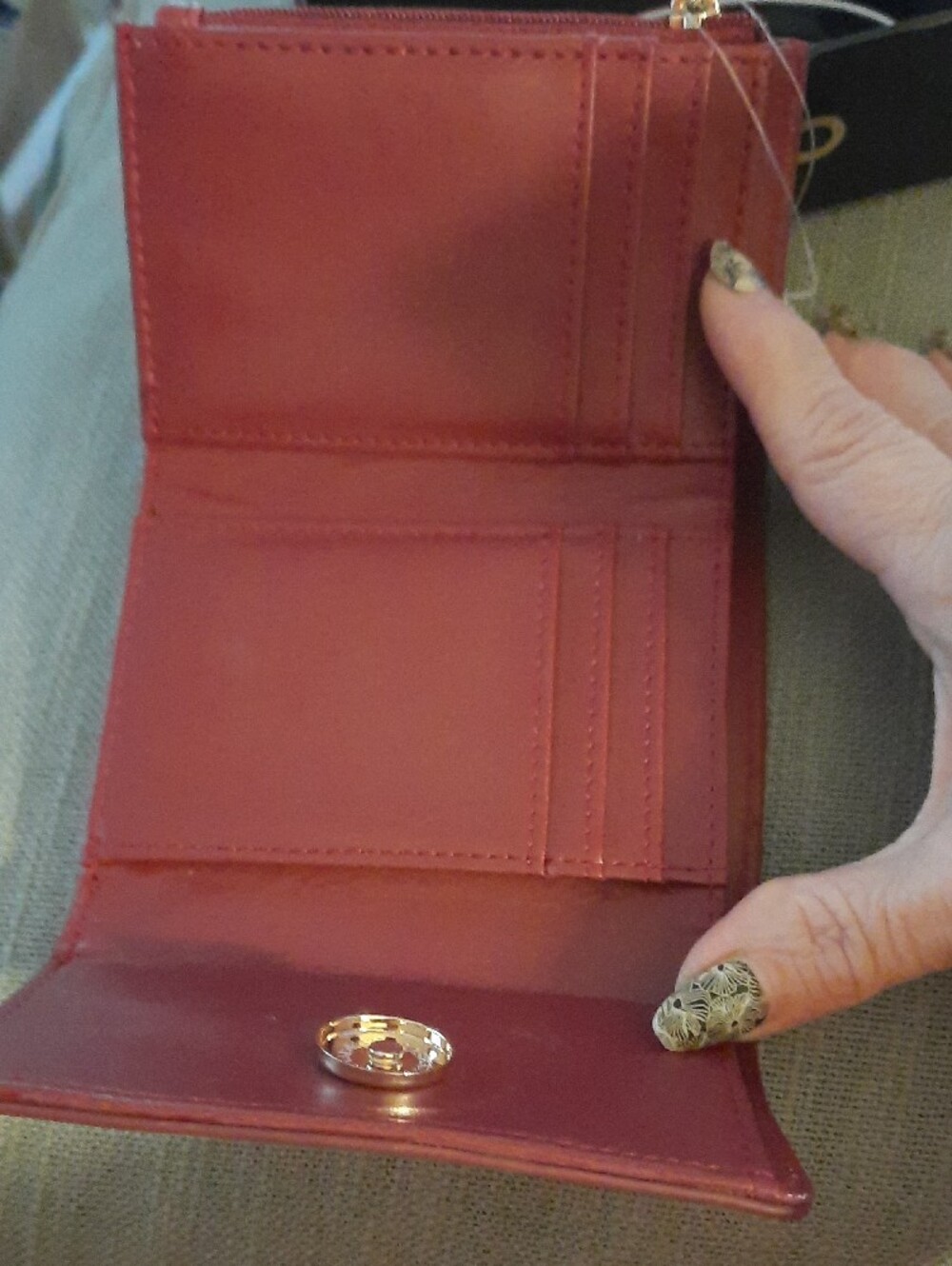 Aldo Berry Cherry-Print Wallet - Maroon with Pink & Green - Picture 4 of 8